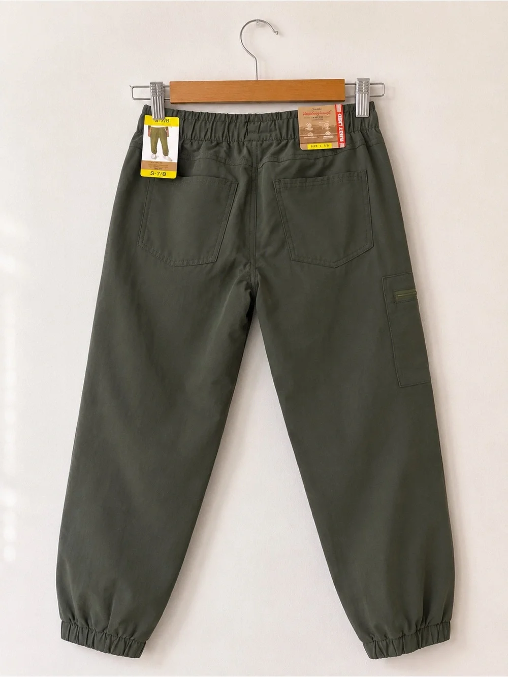 NWT Weatherproof Vintage Boys 7/8 Olive Fleece Lined Cargo Joggers